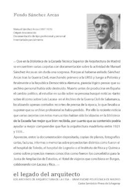 Fondo Sánchez Arcas: [Introducción de Carlos Sambricio Rivera de Echegaray]