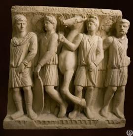Sarcófago con escenas del mito de Aquiles y Polixena