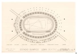 Estadio Olímpico. EXPO-92 S.A. Sevilla. Planta cota -4,0. 1er nivel subterráneo
