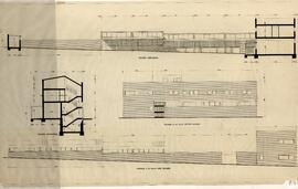 [Escuelas parroquiales, Puente de Vallecas, Madrid. Alzados y secciones]
