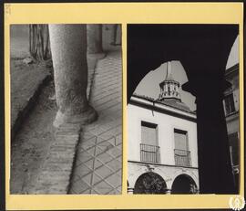 Colegio del Rey en Alcalá de Henares [Patio y detalle de columna. Colegio Menor de San Felipe y S...