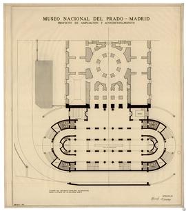 Museo Nacional del Prado. Proyecto de ampliación y acondicionamiento. Planta de vestíbulo princip...