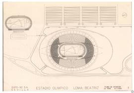 Estadio Olímpico. EXPO-92 S.A. Sevilla. Plano de situación. 2ª fase