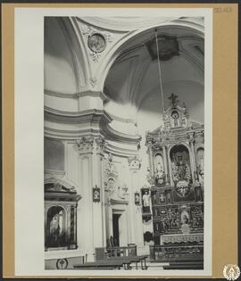 Iglesia del Hospital de Santiago de Cuenca. Detalle de la nave y capilla mayor