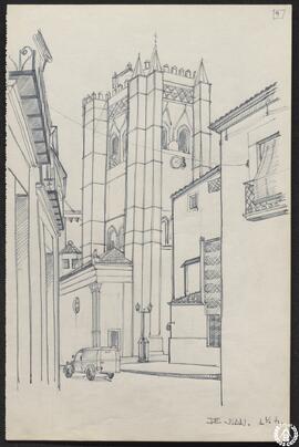 [Vista de la catedral de Ávila]