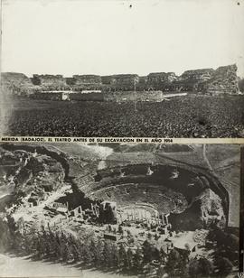 Mérida (Badajoz). El teatro antes de su excavación en el año 1914