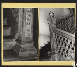 Convento de Carmelitas Descalzas de la Imagen en Alcalá de Henares. Dos detalles de la escalera