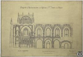 Proyecto de restauración en la iglesia de San Juan de los Reyes. Sección longitudinal