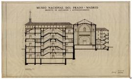 Museo Nacional del Prado. Proyecto de ampliación y acondicionamiento. Secciones B-B