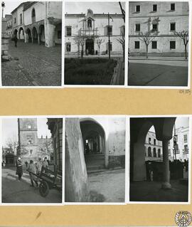 Badajoz [Plaza de San José; Hospital y Hospicio Provincial; Fachada sin identificar; Torre de la ...