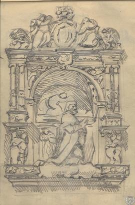 [Vista de un arcosolio con la figura de don Francisco de Vargas en la Capilla del Obispo de la ig...