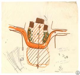 [Ordenación y plantación de la Plaza de la Fuente. Boceto. Planta]