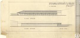Proyecto para la construcción de cuatro aulas en la parroquia del Polígono F de Moratalaz. Alzado...