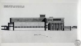 Concurso Nacional de Arquitectura 1933. Anteproyecto de Museo de Arte Moderno. Fachada lateral