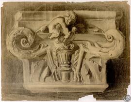 [Dibujo de capitel de pilastra del palacio arzobispal de Alcalá de Henares]