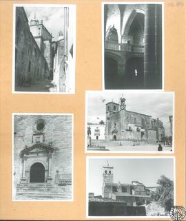 [Vistas de Trujillo: calle; interior, portada y vista de conjunto de la iglesia de San Martín; vi...