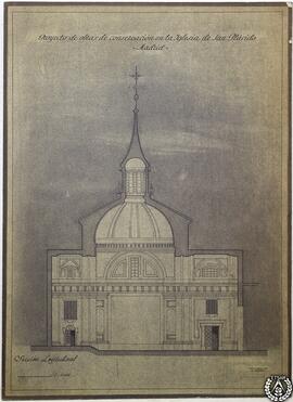 Proyecto de obras de conservación en la iglesia de San Plácido, Madrid. Sección longitudinal
