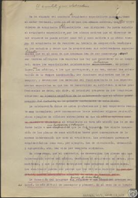 [Borrador de "Edificios Sanitarios y Laboratorios", conferencia impartida por Manuel Sá...