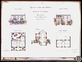 Proyecto de casas para obreros. Patrimonio de El Pardo. Casa aislada. Planta baja. Planta princip...