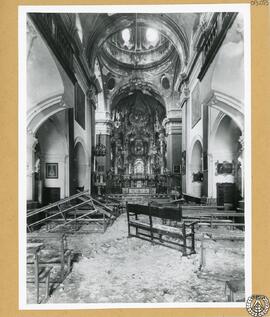 Iglesia del Carmen en Cádiz. Interior después del saqueo de 1931