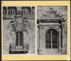 Palacio Arzobispal de Alcalá de Henares [Detalle de la puerta y la ventana centrales de la fachad...