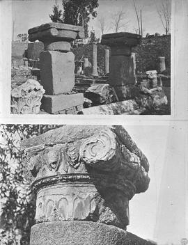 Mérida. Capiteles romanos completados con estuco