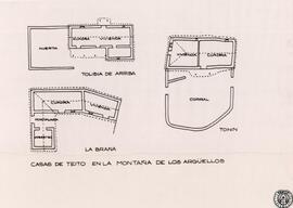 Arquitectura popular leonesa. Organizaciones de casas de teito. Montaña de los Argüellos, León. E...