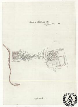 Plano de Madrid hacia 1770 [La villa Madrid y el Real Sitio del Buen Retiro]