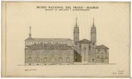 Museo Nacional del Prado. Proyecto de ampliación y acondicionamiento. Alzado c/ de Moreto