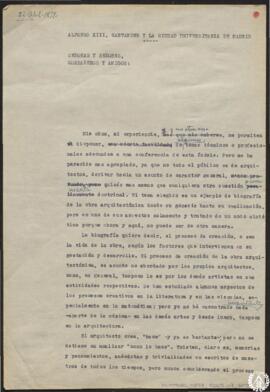 Alfonso XIII, Santander y la Ciudad Universitaria de Madrid [Conferencia dictada por Modesto Lópe...
