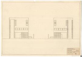 Pabellón de servicios. Colegio público Jamaica. Alzados laterales