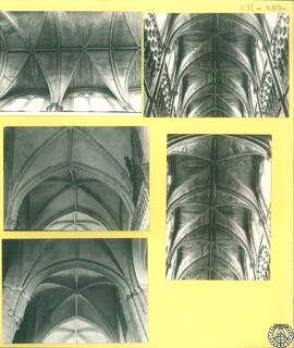 [Interior de la catedral de Burgos: cinco vistas de bóvedas de crucería]