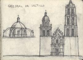 [Detalle de la cúpula y alzado de la catedral de Saltillo]