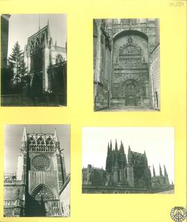 [Vistas exteriores de las portadas de la catedral de Burgos: Coronería, Pellejería, Sarmental, vi...