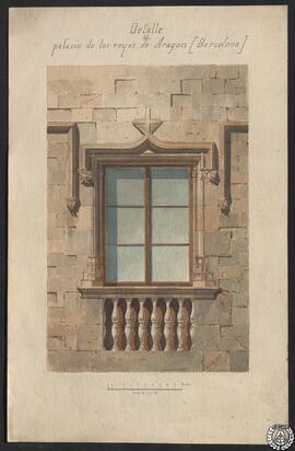 Detalle. Palacio de los reyes de Aragón, Barcelona [Ejercicio de Dibujo Lineal]