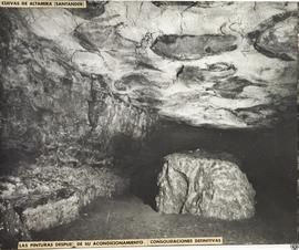 Cuevas de Altamira (Santander). Las pinturas después de su acondicionamiento. Consolidaciones def...