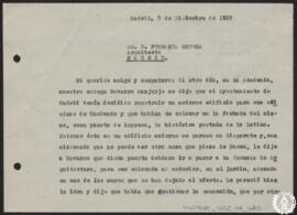 [Información de la conversación sobre la portada del hospital de la Latina con Navarro Sanjurjo y...