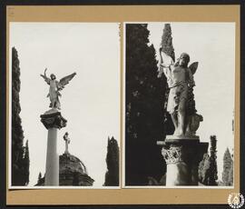 Sacramental de San Isidro, Madrid [Esculturas de monumentos funerarios sobre columnas]