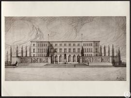 [Casa del SEU, Ciudad Universitaria de Madrid. Alzado]