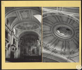 San Felipe Neri en Alcalá de Henares [Interior del oratorio: nave hacia el altar y detalle de la ...