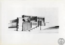Concurso Nacional de Arquitectura 1933. Anteproyecto de Museo de Arte Moderno. Sección transversal