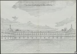 Vista del interior de la plaza principal del Palacio del Buen Retiro