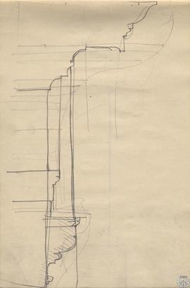 [Perfiles de molduración del entablamento del orden inferior de la fachada de la iglesia Pontific...