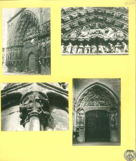 [Vista general y detalles de portadas de la catedral de Burgos: puerta de la Coronería, detalle d...