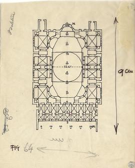Fig. 66. Planta de Santa Sofía, en Constantinopla: Las bóvedas por aristas son muy peraltadas. La...