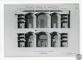 Concurso Nacional de Arquitectura. Anteproyecto de solución de crucero para la catedral de Vallad...