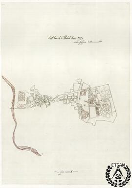 Plano de Madrid hacia 1875 [La villa Madrid y el Real Sitio del Buen Retiro]