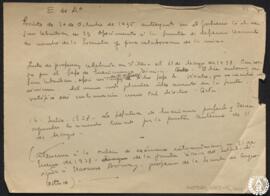 [Notas relativas a la Escuela Superior de Arquitectura entre 1936 y 1938]