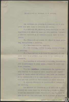 Planeamiento del programa de un hospital