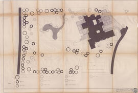 Jardines de la residencia de […], Somosaguas. Plano de plantación arbórea